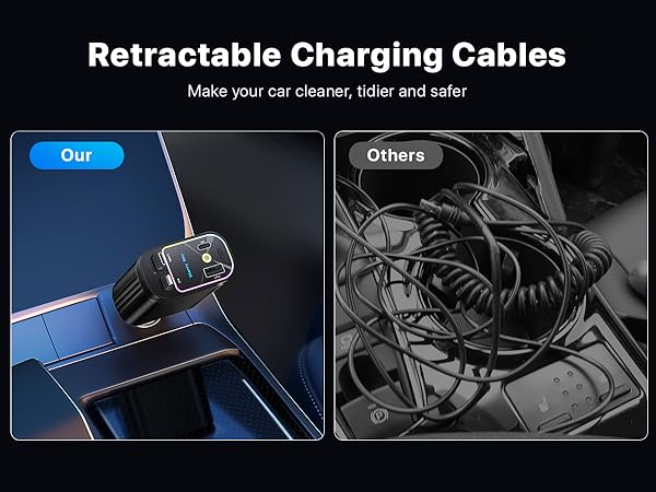 retractable car charger usb c