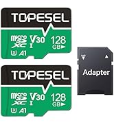 TOPESEL 128GB Micro SD Card 2 Pack with Adapter, High Speed TF Card, Memory Card microSDXC for Ca...