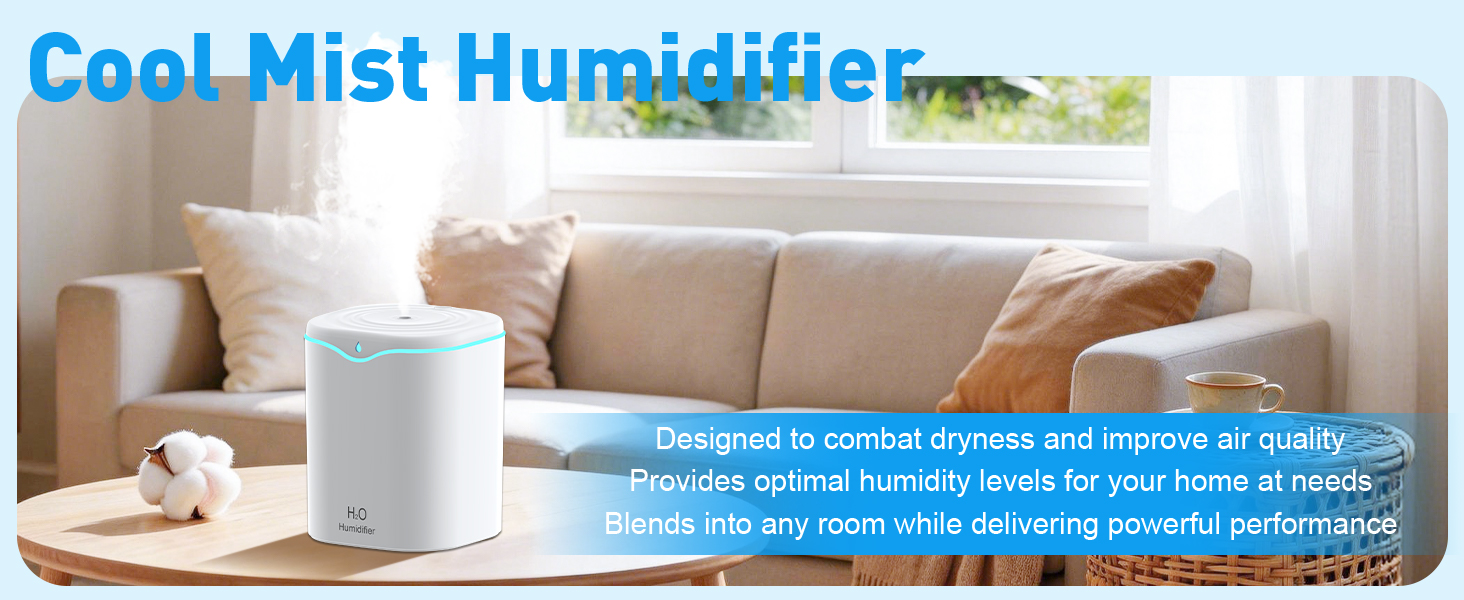 iucpss mist humidifier for baby with 7-color night light, 2 spray modes, 36H runtime