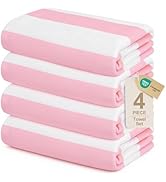 Touchat 4 Pack Beach Towels Oversized 30'' x 60'' Microfiber Pool Swim Bath Camping Travel Cabana...