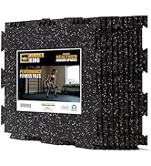 Rubber King 10 Piece Interlocking Tiles 19" x 19" x 6mm - 100% Recycled Rubber Gym Floor Tiles, E...