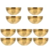Luxshiny 10 Pcs Stainless Steel Snack Bowl Kitchen Salad Bowl Cereal Bowls Pasta Containers Gold ...
