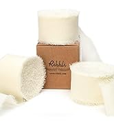 Ribbli Ivory Chiffon Ribbon 1-1/2 inch x 30 Yard Handmade Fringe Chiffon Ivory Silk Ribbon,Cream ...
