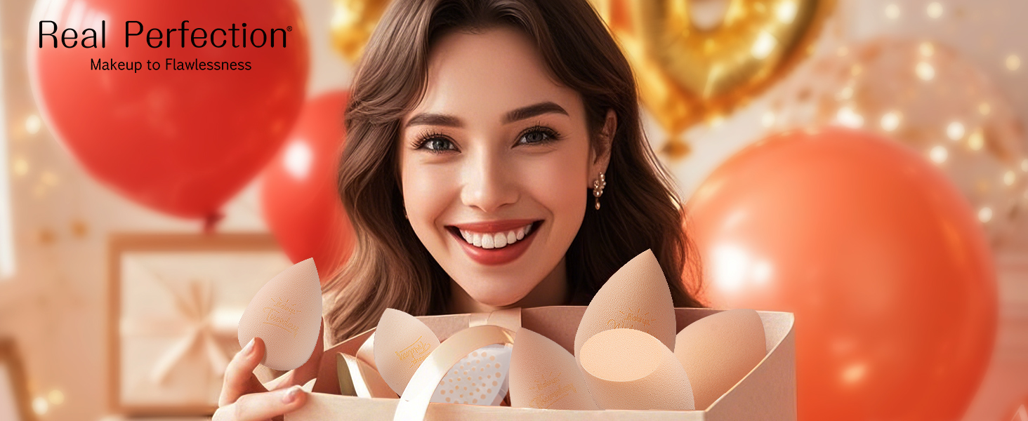 Real Perfection Makeup Sponge Set Blender Sponges Beauty Blenders Beauty Sponges Beige