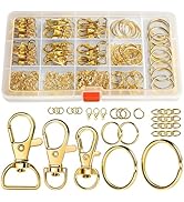 LEOBRO 265PCS Keychain Clip with Key Chain Rings, Key Chain Making Kit, Lobster Claw Clasps Key C...