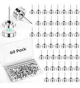 GOOLADA 60 Sets Magnetic Push Pins, Silver Magnetic Tacks, Flat Thumbtacks for Hanging, Magnetic ...
