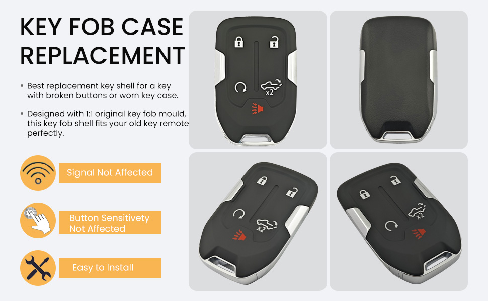 replacement key fob shell for gmc for chevy 5 buttons 3