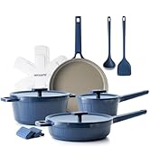 SENSARTE Ceramic Cookware Set, Pots and Pans Set Nonstick, Non-toxic Healthy Induction Cookware, ...
