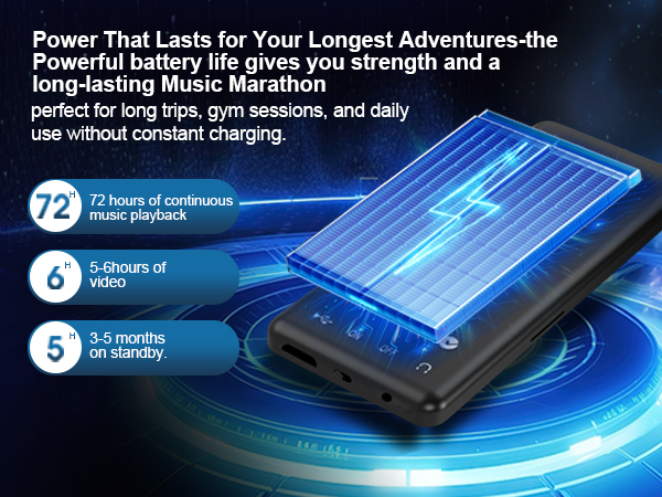 music player with super long battery life