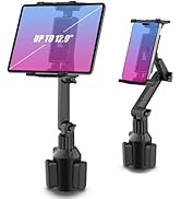 WUITIN Cup Holder Car Tablet Mount for Car, 360° Adjustable 15" Long 2-Arm Stand Holder for iPad,...