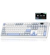 CORBOBO LINGBAO K108 Pro Wireless Mechanical Keyboard with Screen & Knob, Full Size Creamy Keyboa...