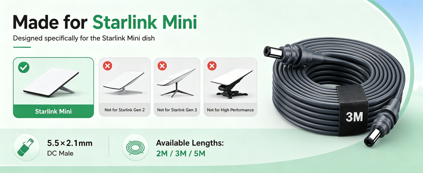 Starlink DC Power Cable