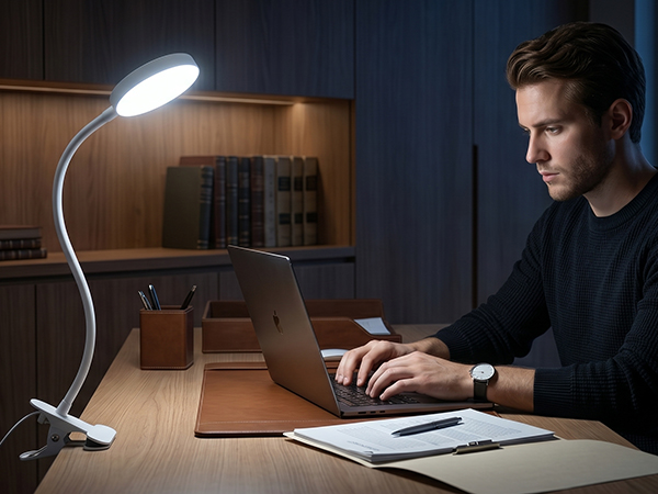 Clip on Lamp,10 RGB Colors+10 Brightness Clamp Light