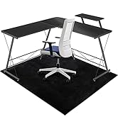 QQpony Large Chair Mat for Hard Floor, 63"x51" Office Chair Mat for Hardwood Floor, Flannel Fabri...