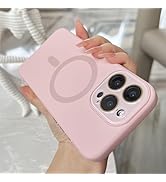 Magnetic Silicone Case for iPhone 16 Pro Max MagSafe with Camera Lens Protector,Full Protection S...