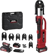 ROGVOC Electric Pipe Crimping Tool Kit with 6 Pro Press Jaws, Pro Press Tool for 1/2 to 2 inches ...