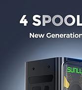 Black electronic device with '4 SPOOL' and 'New Generation' text. Green digital display showing 'SUNLU' visible on device front.