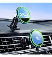 Sonzoll for Qi2.2 25W magsafe car mount charger, Magnetic Phone Holder with RGB Light, Wireless C...