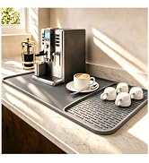 Caketime 2 In 1 Silicone Coffee Bar Mat Accessories Detachable Dish Drying Rug Rack Stone for Kit...