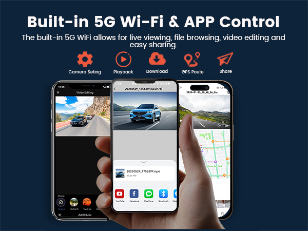 Built-in 5G Wi-Fi APP Control
