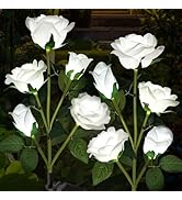Etre Jeune Solar Garden Lights, Solar Outdoor Lights with More Realistic 10 Rose Waterproof Solar...