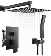 FORIOUS Rain Shower System - Shower Faucet Set-12 Inch Rain Shower Heads with Handheld Spray Comb...