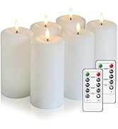 Hinabichan Flameless Candles Battery Operated with Remote and 2/4/6/8 H Timer, 6pcs Flickering Fa...