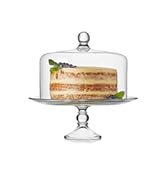 Libbey Selene, Glass Cake Stand with Dome Clear