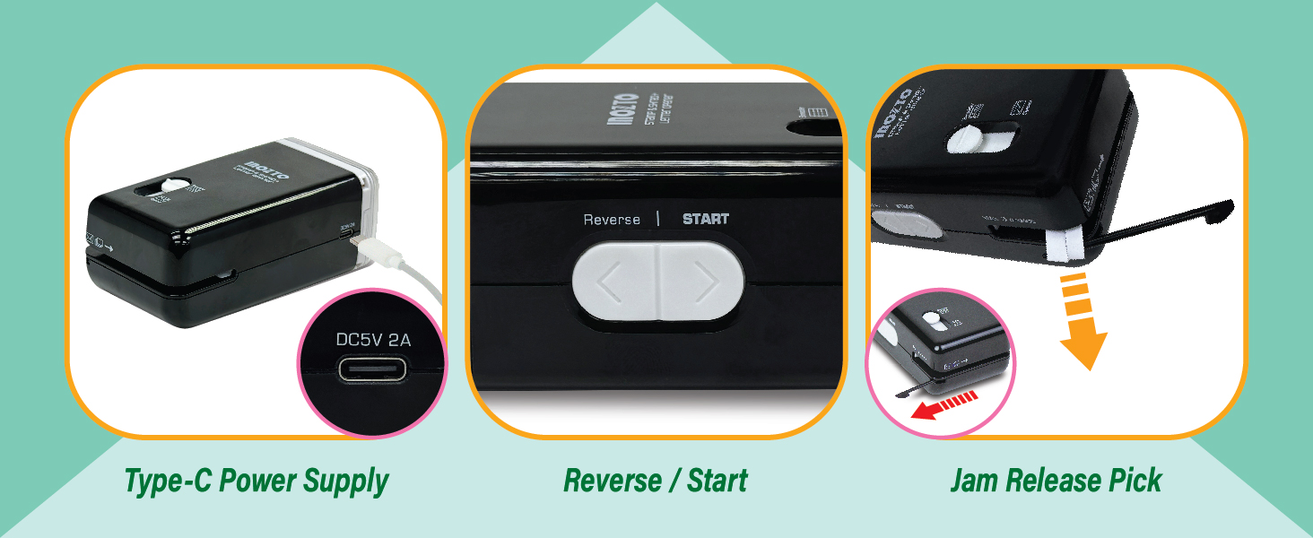 INOZTO Three-in-one Handheld Paper Shredder for Home and Office