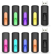 KOOTION 10 Pack 64GB USB Flash Drives Retractable Thumb Drives Bulk USB 2.0 Jump Drive Memory Sti...