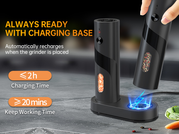 rechargeable salt and pepper grinder set