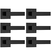 Estmoon 6 Pack Dummy Door Handle Matte Black, Non-Turning Decorative Door Handle for Closets Fren...