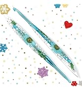 Katech 5mm Crochet Hooks with Floral Pattern-Elegant &amp;Unique Crochet Needles-Longer Smooth Glide ...