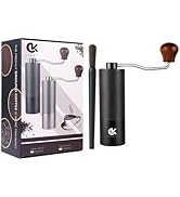 COOLKITS Manual Coffee Grinder with Adjustable Coarseness, Capacity 30g with CNC Stainless Steel ...