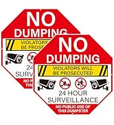 Anobell 2 Pack No Dumping Signs 12x12 inch Reflective Aluminum Metal Signs No Public Use of Dumps...