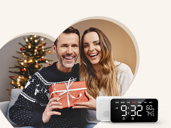 digital alarm clock for heavy sleepers kids adults loud alarm clock