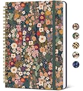 Lined Spiral Journal Notebook for Women, A5 Cute College Ruled Hardcover Notebook for Work &amp; Note...