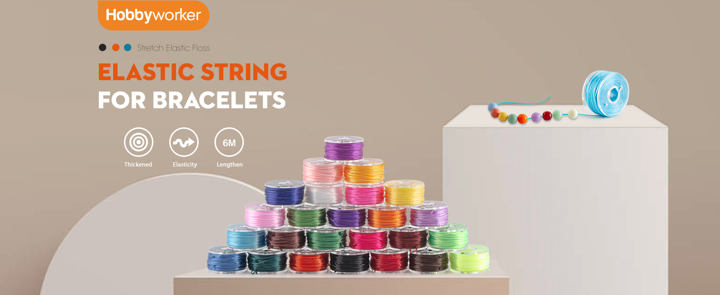 25 Colors Elastic Cord Kit for Bracelet Making (1)