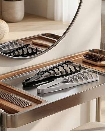 black and grey texture comb