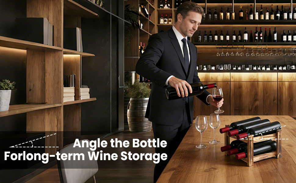 6 Bottle Wooden Wine Rack