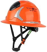 GREEN DEVIL Matrix Full Brim Hard Hat with Headlight Vented Construction Safety Helmet OSHA Appro...