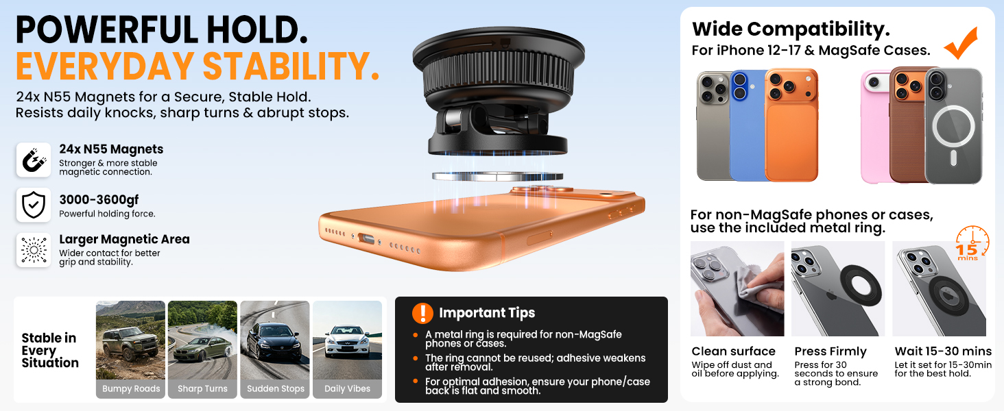 magnetic phone mount for car