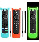3 Packs Silicone Remote Cover Case Glow in The Dark, Anti-Slip Silicone Protective Case with Lany...