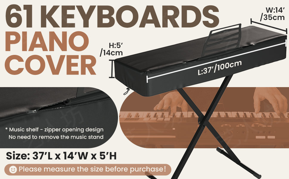 FOLU 61keyboards piano cover,61keys piano cover,piano keyboard cover 61 keys,piano keyboard cover