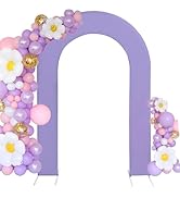 HAINARverS 7.2FT Wedding Open Arch Cover Spandex Fitted Stretchy Arch Stand Covers,U-Shaped 2-Sid...