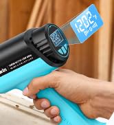 Yeegewin 1800W Heat Gun Compact Design Hot Air gun with LCD Display Variable Temperature Control ...