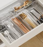 YFXCVSL 30 PCS Drawer Organizer Set, 4 Sizes Desk Drawer Divider Makeup Organizers and Sturdy Cle...