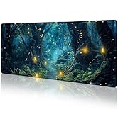 LIMKRIAN Firefly Forest Mouse Pad Large Desk Mat, Extra Large Gaming Computer Mousepad with Stitc...