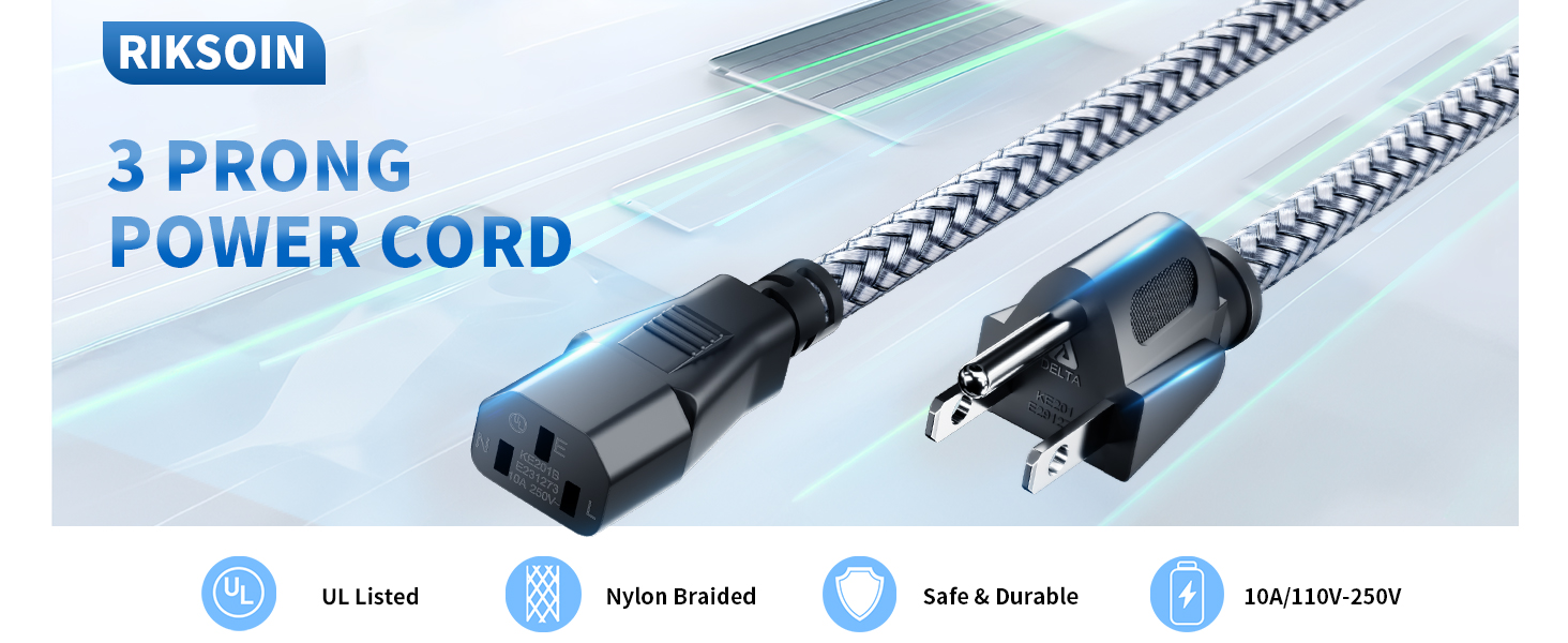 3 Prong AC Power Cable