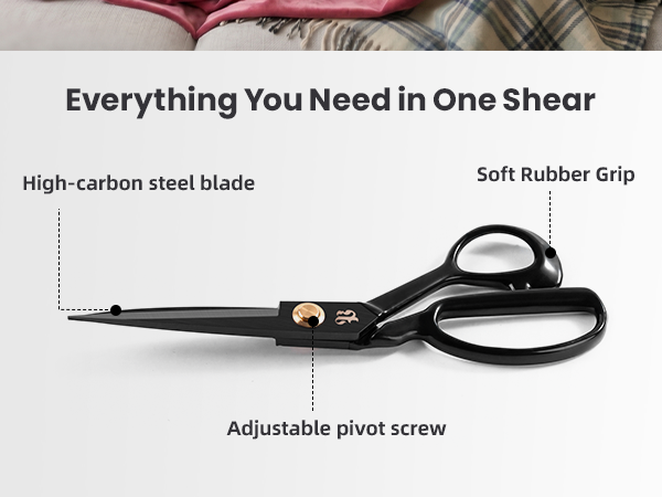 Fabric Scissors, Heavy Duty 8 inch Sewing Scissors for Leather Tailor,Tailoring Shears for Home